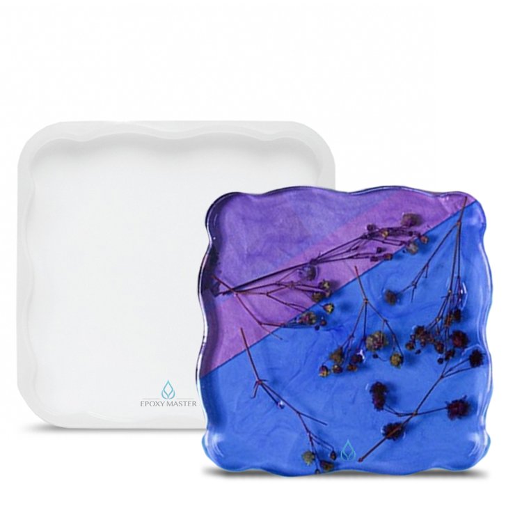 Силиконовый молд «Подстаканник жеода квадрат», 12х12 см — картинка 2