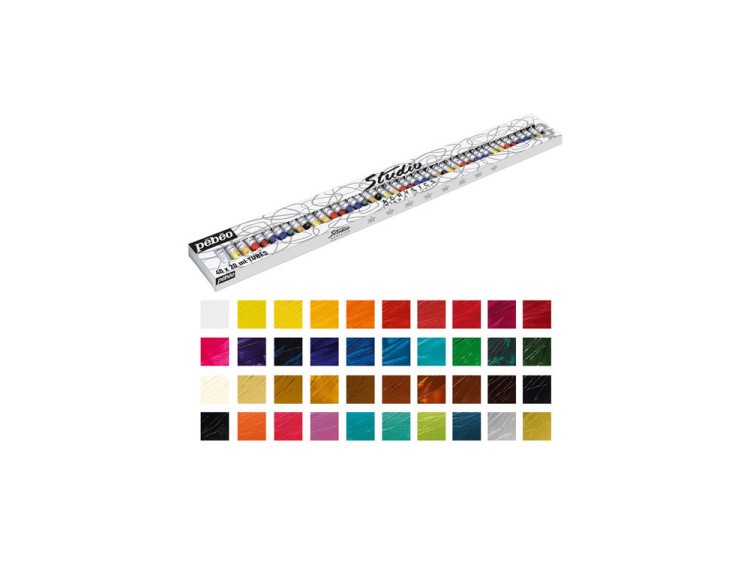 Краски Pebeo акриловые 40 цветов набор Studio Acrylics 20 мл — картинка 5