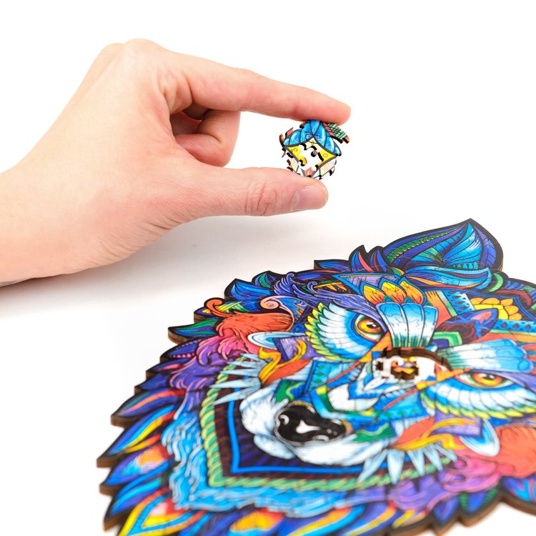 Деревянный пазл Unidragon «Величественный Волк», размер M (А4) — картинка 5