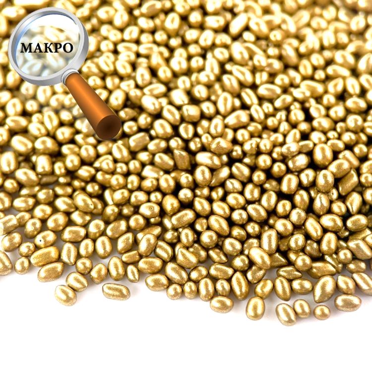 Стеклянные камушки матовые золотые, 100 г — картинка 2