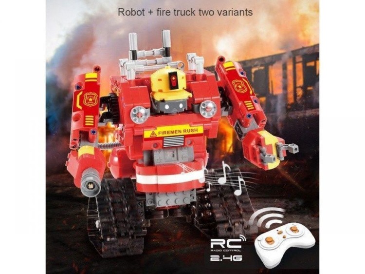 Радиоуправляемый конструктор CADA 2 в 1 пожарный робот-трансформер, 538 деталей
 — картинка 5