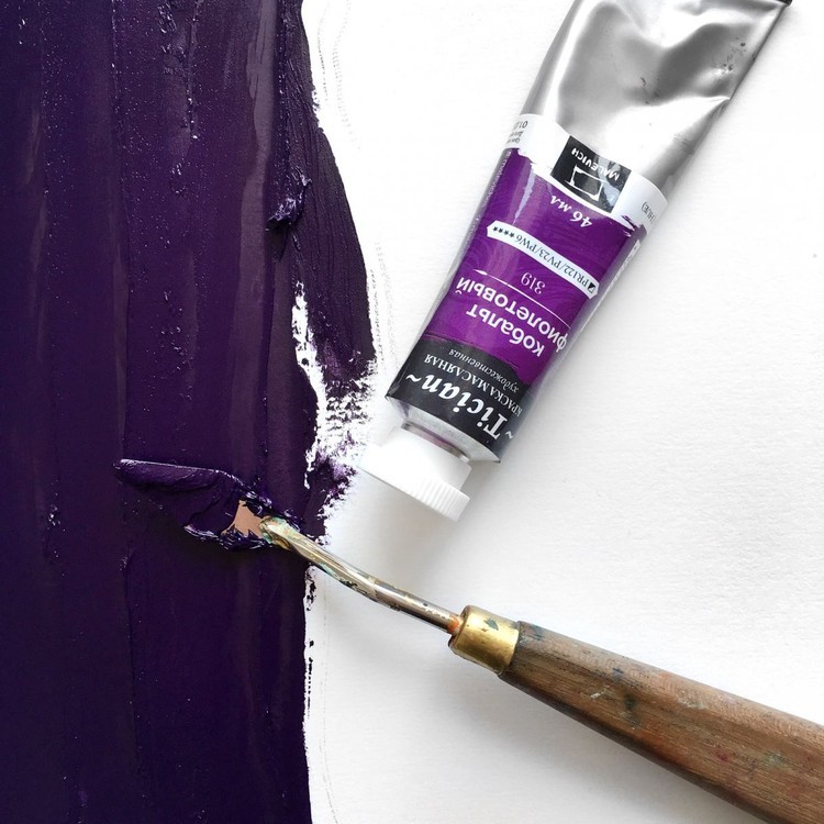 Масляная краска Tician, кобальт фиолетовый, 46 мл, Малевичъ — картинка 3