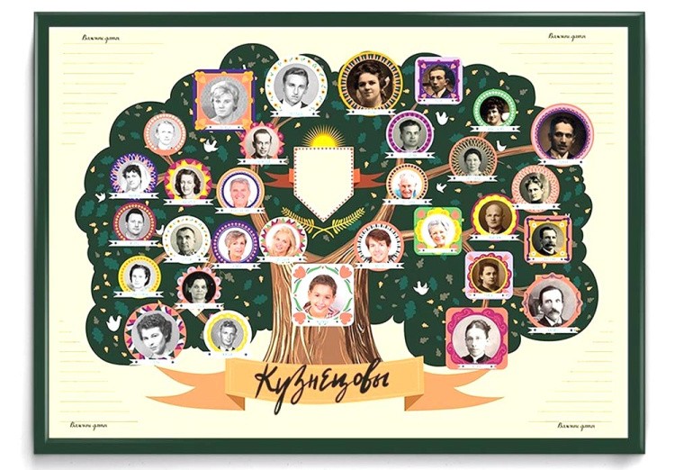 Плакат с наклейками «Создай свое семейное древо. Классический» — картинка 3