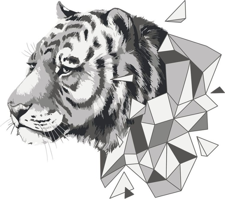 Картина по номерам «Полигональный тигр»