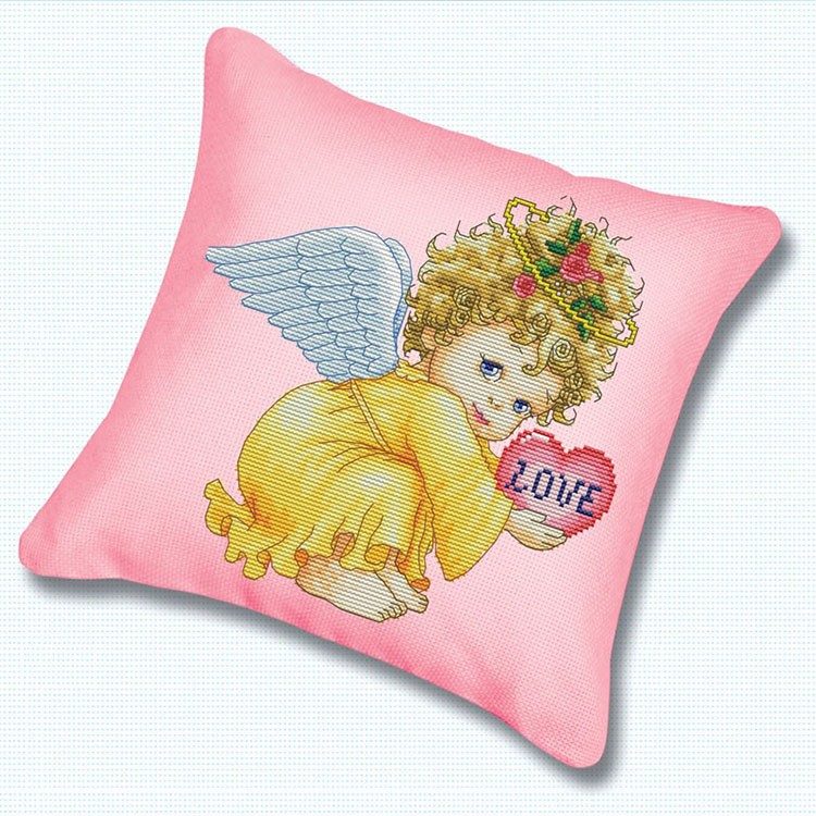 Подушка «Маленький ангел» (канва розовая)