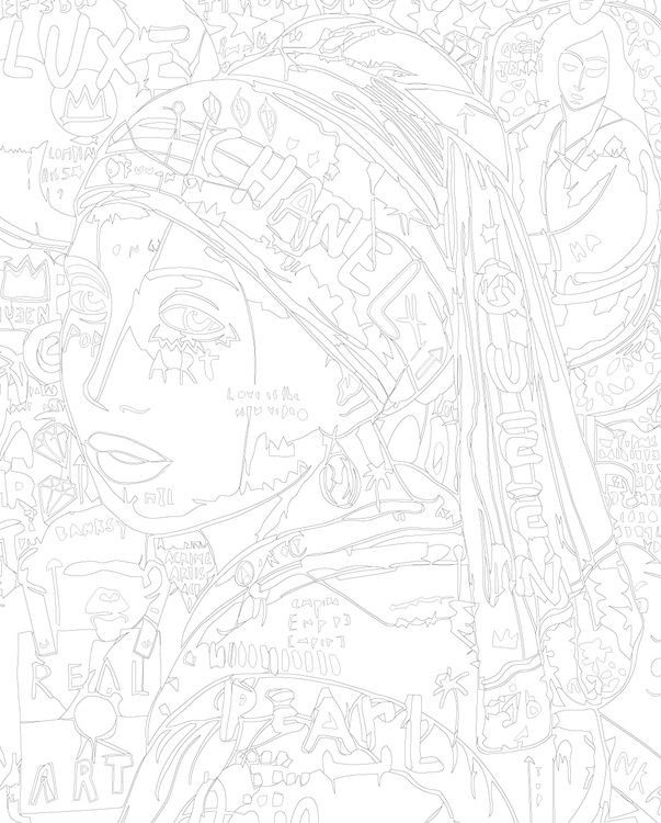 Картина по номерам «Pop Art Поп-арт: Девушка с жемчужной сережкой» — картинка 2