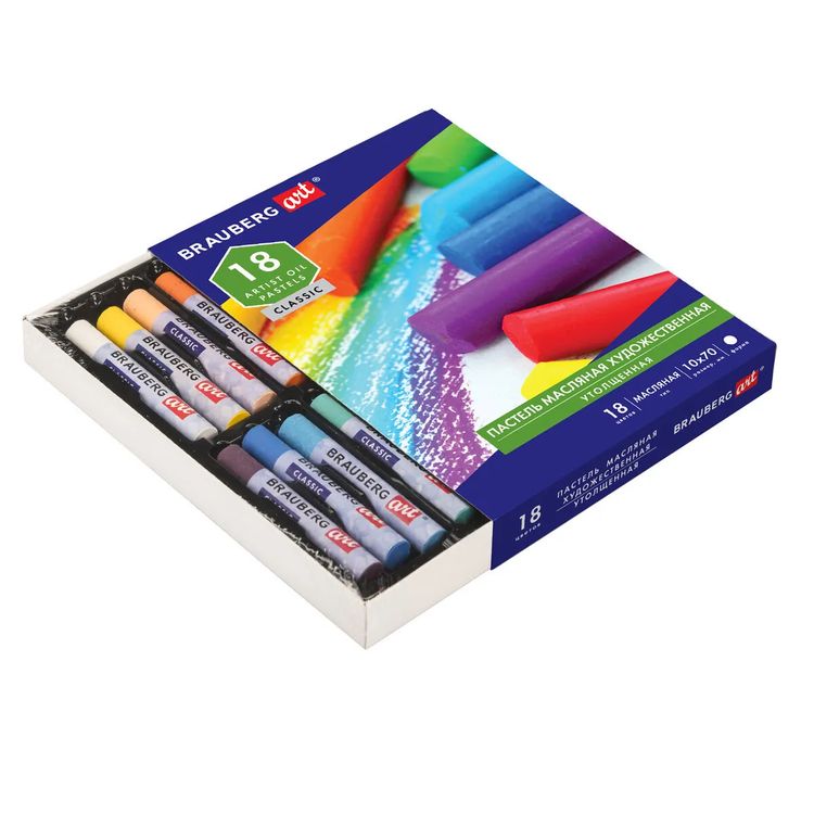 Пастель масляная художественная, 18 цв., утолщенная, круглое сечение, BRAUBERG ART CLASSIC — картинка 2