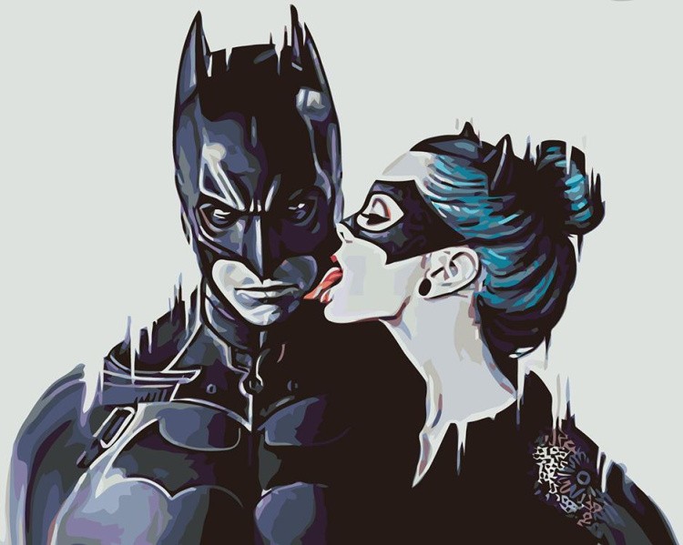 Картина по номерам «Бэтмен и женщина-кошка»