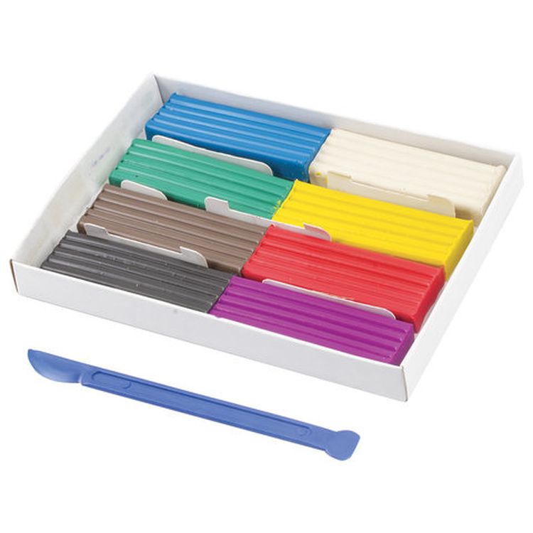 Пластилин классический Brauberg «Академия», 8 цветов, 160 г, со стеком — картинка 2