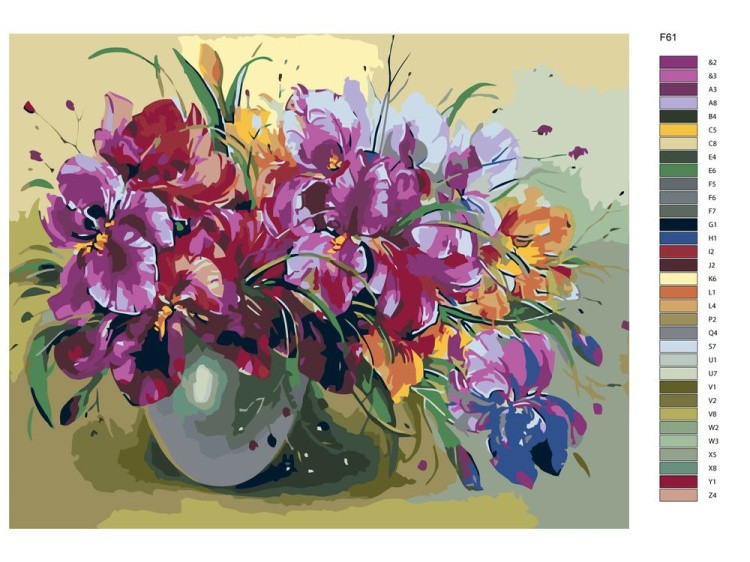 Картина по номерам «Ваза с цветами» — картинка 2