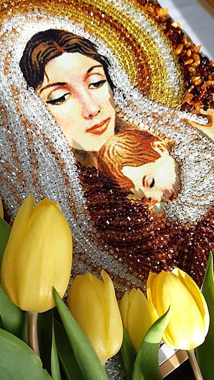 Вышивка Образа в каменьях «Дева Мария» — картинка 2