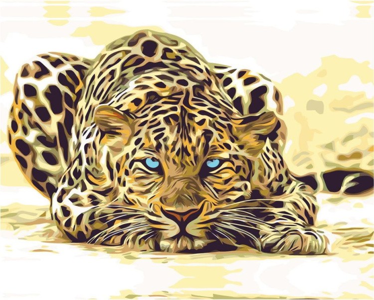 Картина по номерам «Затаившийся леопард»