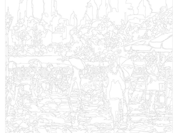 Картина по номерам «Люди под зонтами» — картинка 3