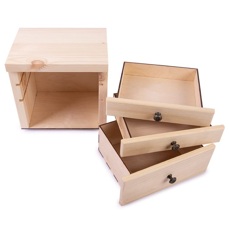 Заготовка для декорирования «Комод. 3 ящика», 20х15х18 см, сосна, 1 шт., Mr. Carving — картинка 3