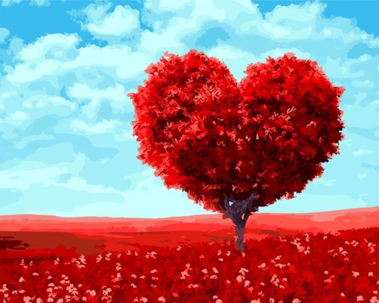 Картина по номерам «Дерево-сердце»