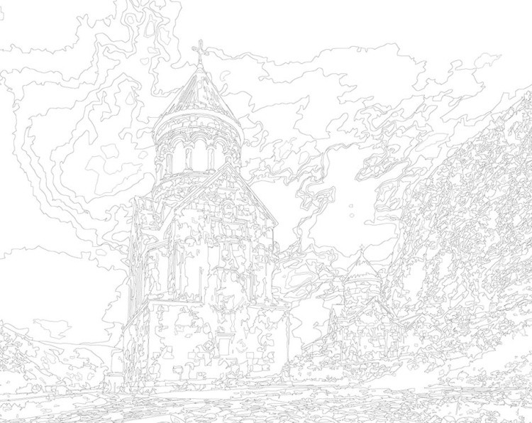 Картина по номерам «Армения: монастырь Нораванк в горах 40x50» — картинка 3