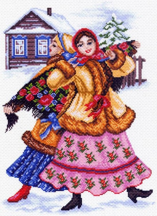 Рисунок на ткани «Русские пляски»