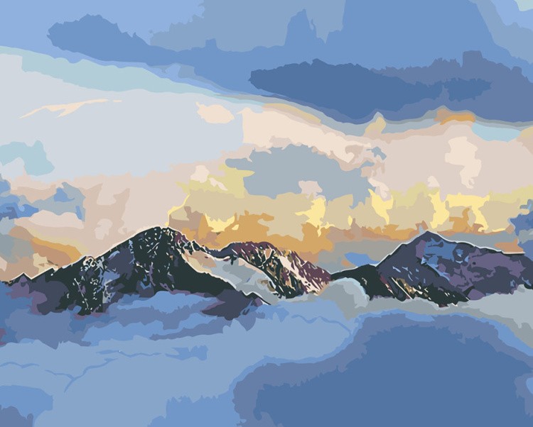 Картина по номерам «Высоко в горах»