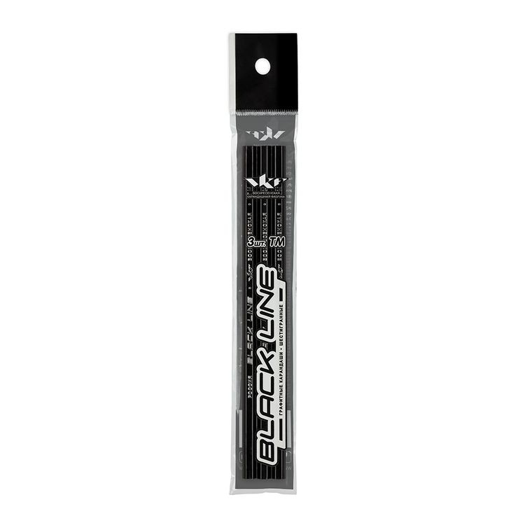 Набор графитных карандашей ВКФ «Black Line» ТМ (HB), 3 шт.