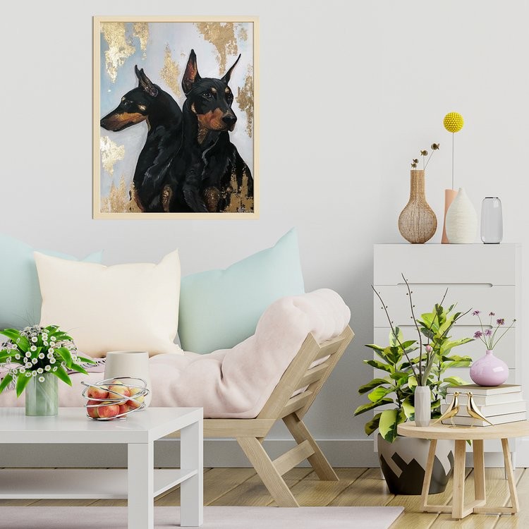 Картина по номерам с поталью «Собаки породы Доберман» — картинка 7