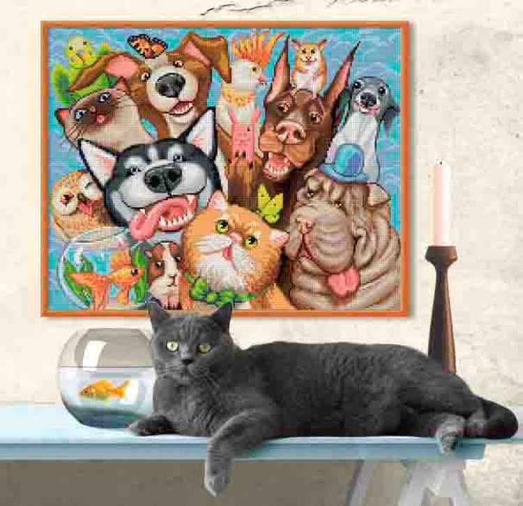 Алмазная вышивка «Звериное селфи» — картинка 2