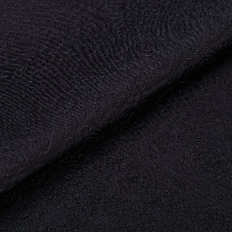 Ткань блузочная «Жаккардовый шифон», 300 г/м2, 1,5 м х 150 см, цвет: черный, Gamma