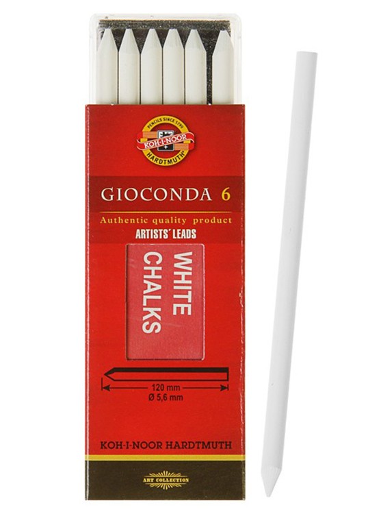 Мелки художественные Koh-i-Noor Gioconda белые, 6 шт. — картинка 2