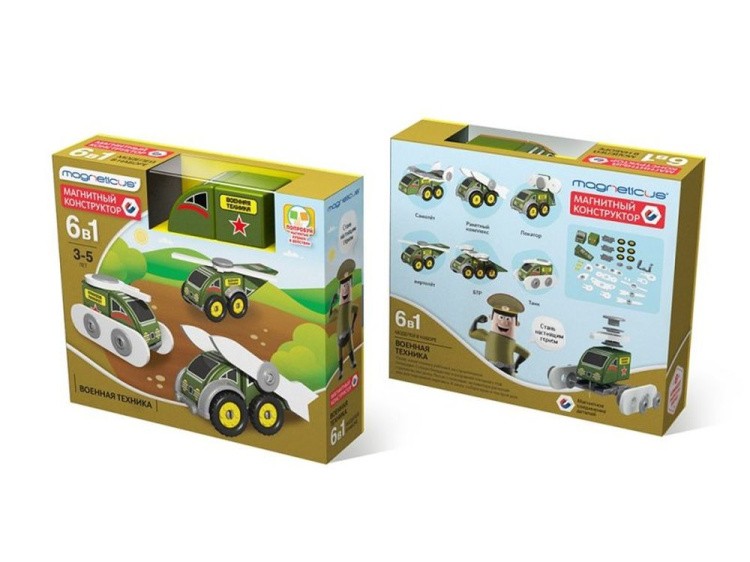 Магнитный конструктор «Военная техника», 6-в-1 — картинка 2