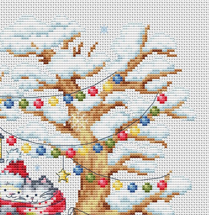 Набор для вышивания «Кошкин дом. Зима» — картинка 3