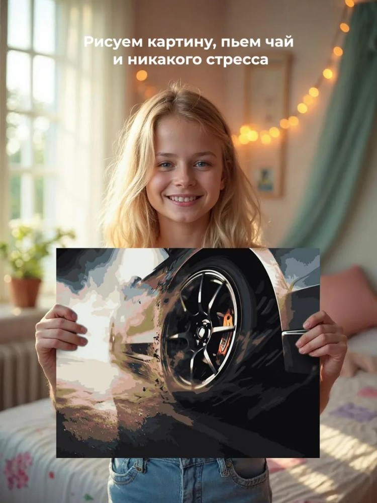 Картина по номерам «Машины: Колесо крупным планом» — картинка 6