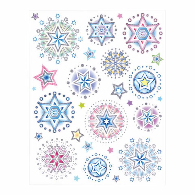 Украшение для окон и стекла «Цветные снежинки 4» — картинка 2