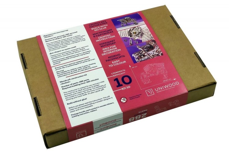 Конструктор из дерева «Шагающий Зообот», UNIWOOD — картинка 7