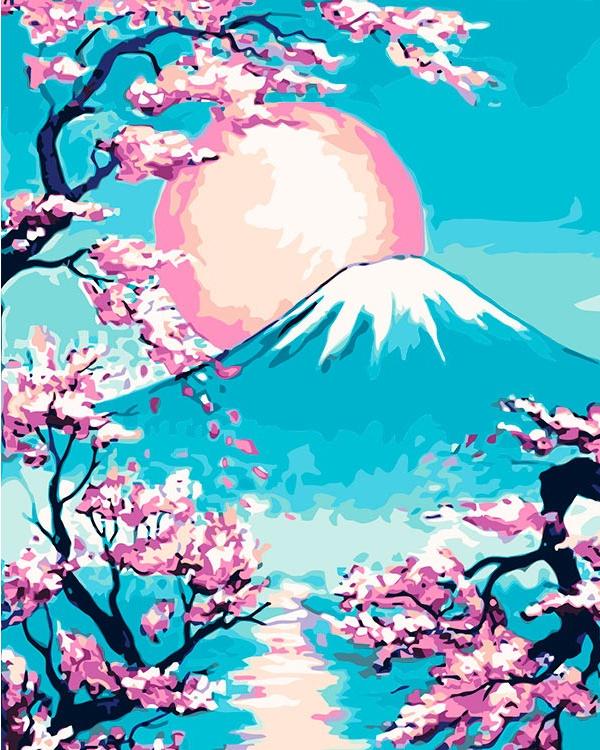 Картина по номерам «Рассвет над Фудзиямой»