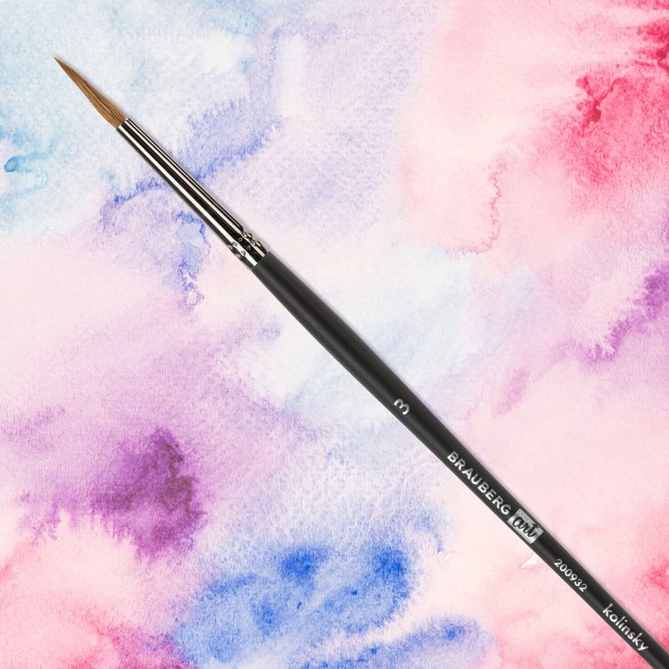 Кисть художественная профессиональная Art Classic, колонок, круглая, № 3, короткая ручка, Brauberg — картинка 5