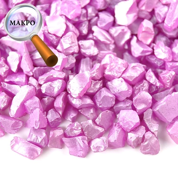 Стеклянная крошка перламутровая розовая, 100 г — картинка 2