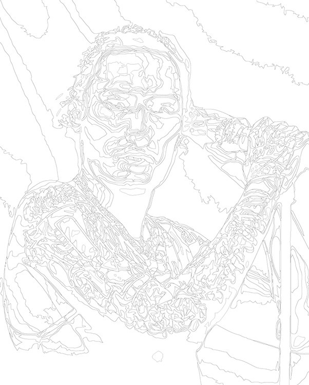 Картина по номерам «Скриптонит рэпер Адиль: на сцене 40х50» — картинка 3