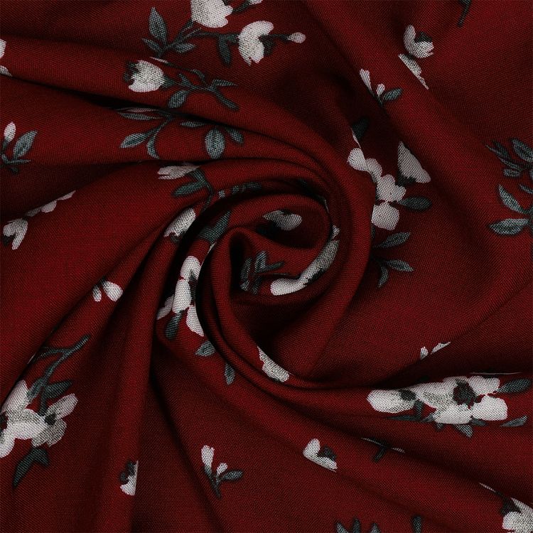 Ткань Штапель с рисунком, 5 м, ширина 145 см, 110 г/м2, цвет: с2 красный, TBY