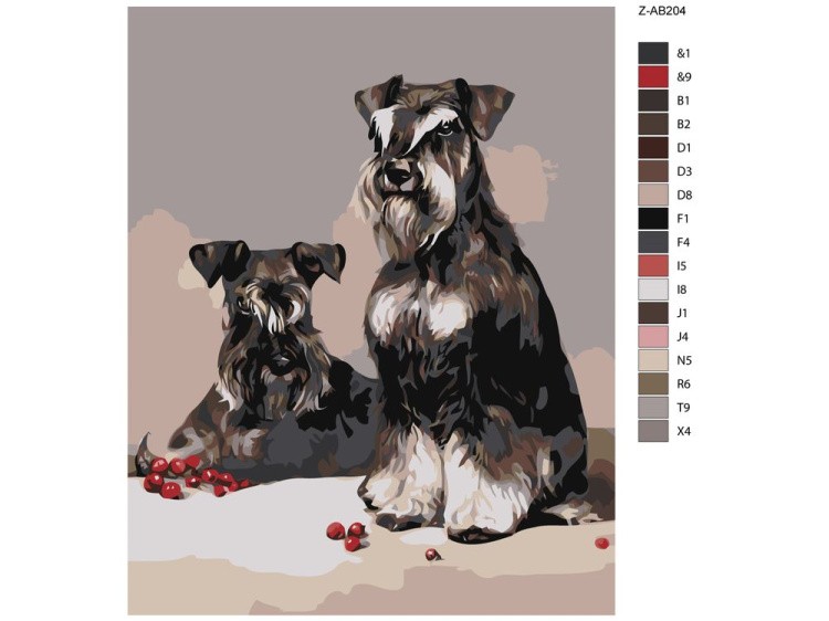 Картина по номерам «Шнауцеры» — картинка 2