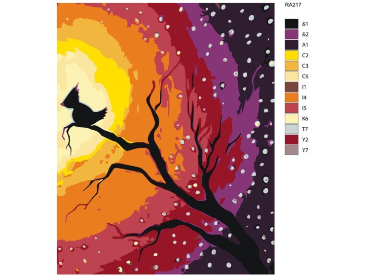 Картина по номерам «Птичка на ветке 2» — картинка 2