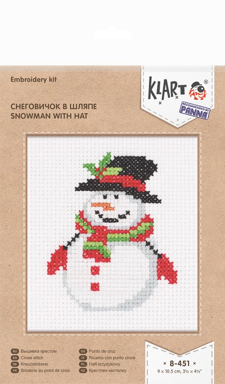 Набор для вышивания «Снеговичок в шляпе» — картинка 3