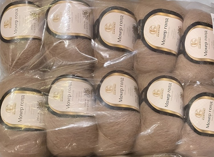 Пряжа Камтекс Мохер Голд (005), бежевый, 10 шт. по 50 г — картинка 2