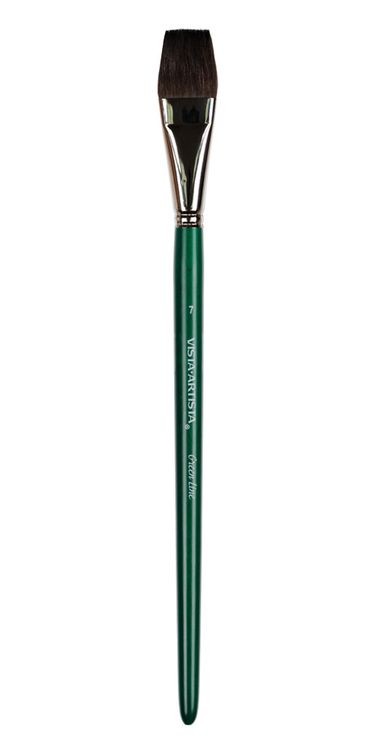 Кисть Green Line №7, имитация белки, плоская, короткая ручка, Vista-Artista