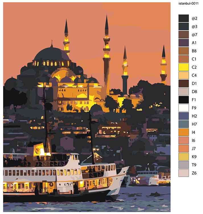 Картина по номерам «Стамбул, Турция: вид на Голубую мечеть» — картинка 2