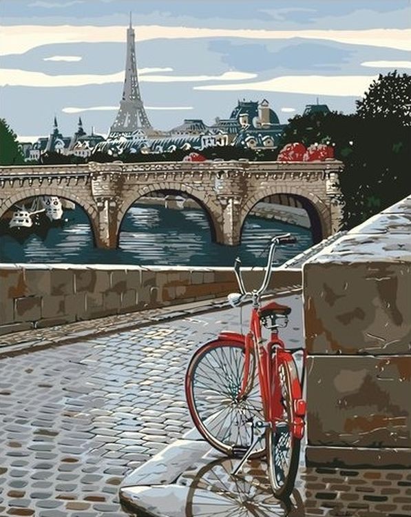 Картина по номерам «Велопрогулка по Парижу»