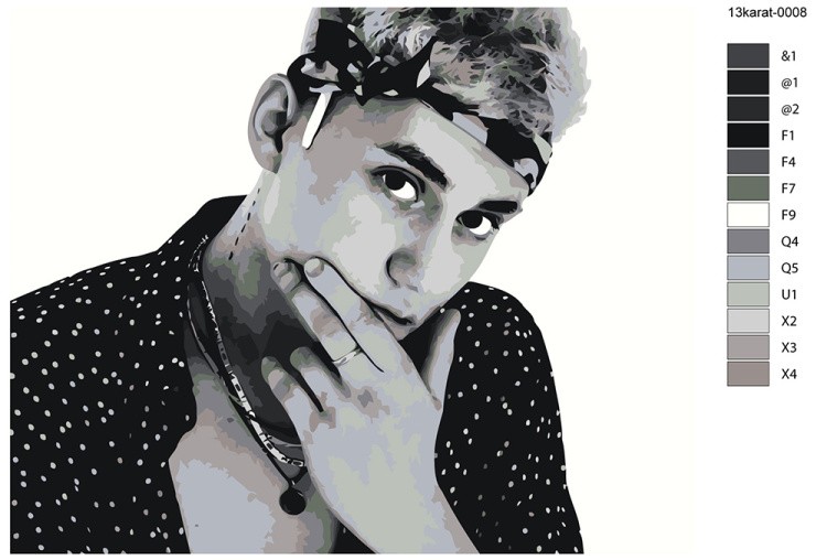 Картина по номерам «Поп-рок музыкант 13 тринадцать карат 8» — картинка 2