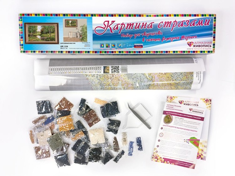 Алмазная вышивка «Березовый мостик» — картинка 3