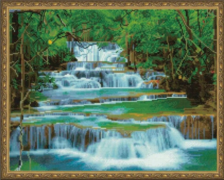 Алмазная вышивка «Каскадный водопад»