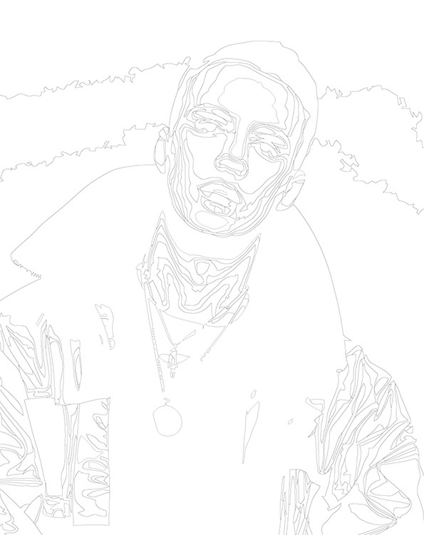 Картина по номерам «Рэпер Маркул Markul: портрет чб 40x50» — картинка 3