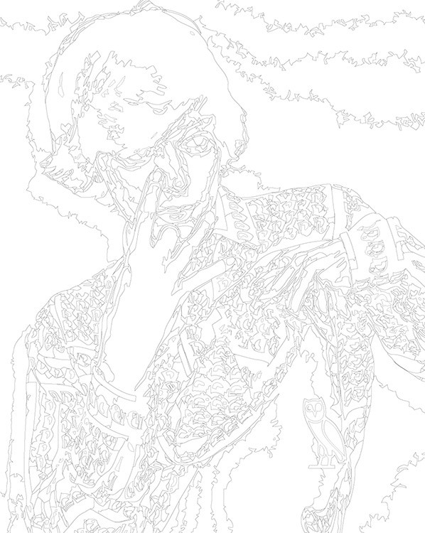 Картина по номерам «OG buda ОГ буда рэпер: чернобелая тату» — картинка 3