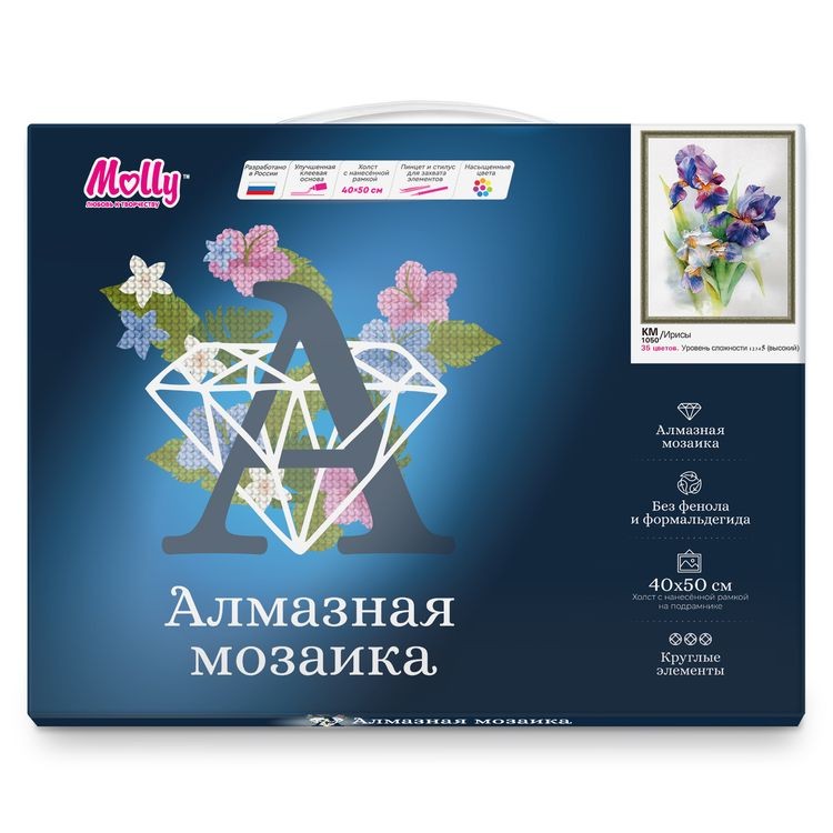Алмазная вышивка «Ирисы» — картинка 4